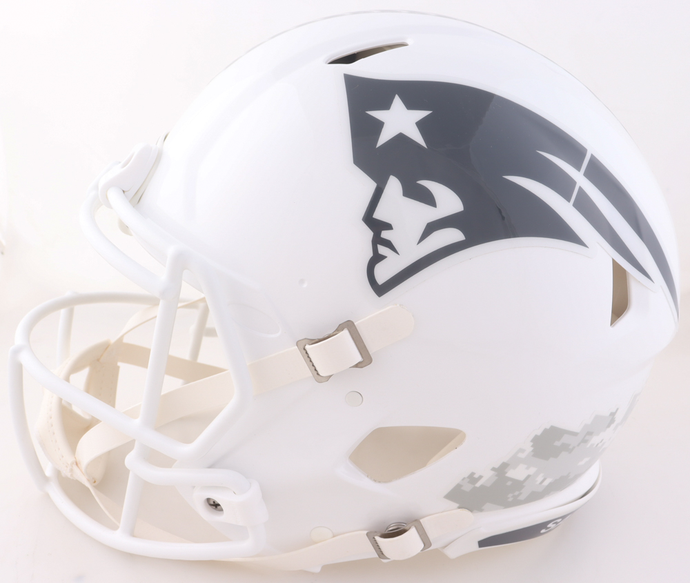 Julian Edelman Signed Patriots Full-Size Authentic On-Field Salute To Service Alternate Speed Helmet (JSA) at PristineAuction.com Julian Edelman Signed Patriots Full-Size Authentic On-Field Salute To Service Alternate Speed Helmet (JSA) at PristineAuction.com