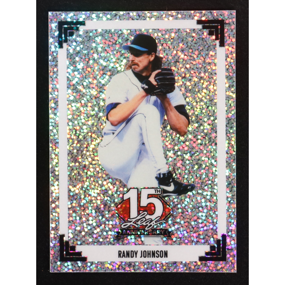 Randy Johnson 2025 Leaf 15th Anniversary Silver Sparkle #91B136 #1/15 at PristineAuction.com