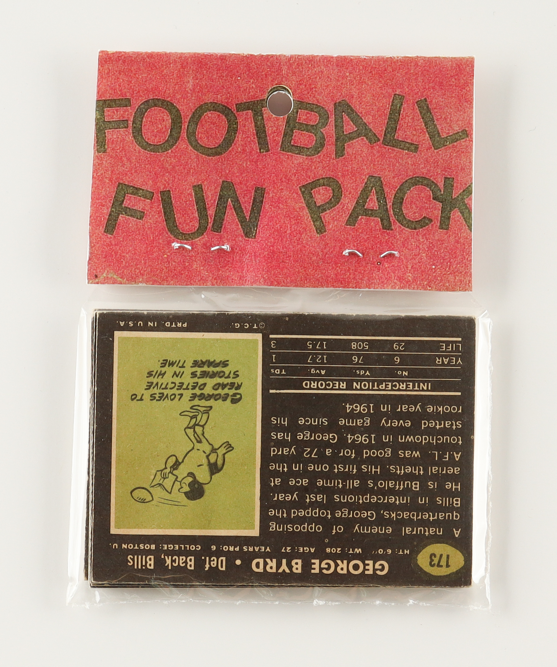 1969 Topps Football Card Fun Pack with (10) Cards at PristineAuction.com 1969 Topps Football Card Fun Pack with (10) Cards at PristineAuction.com