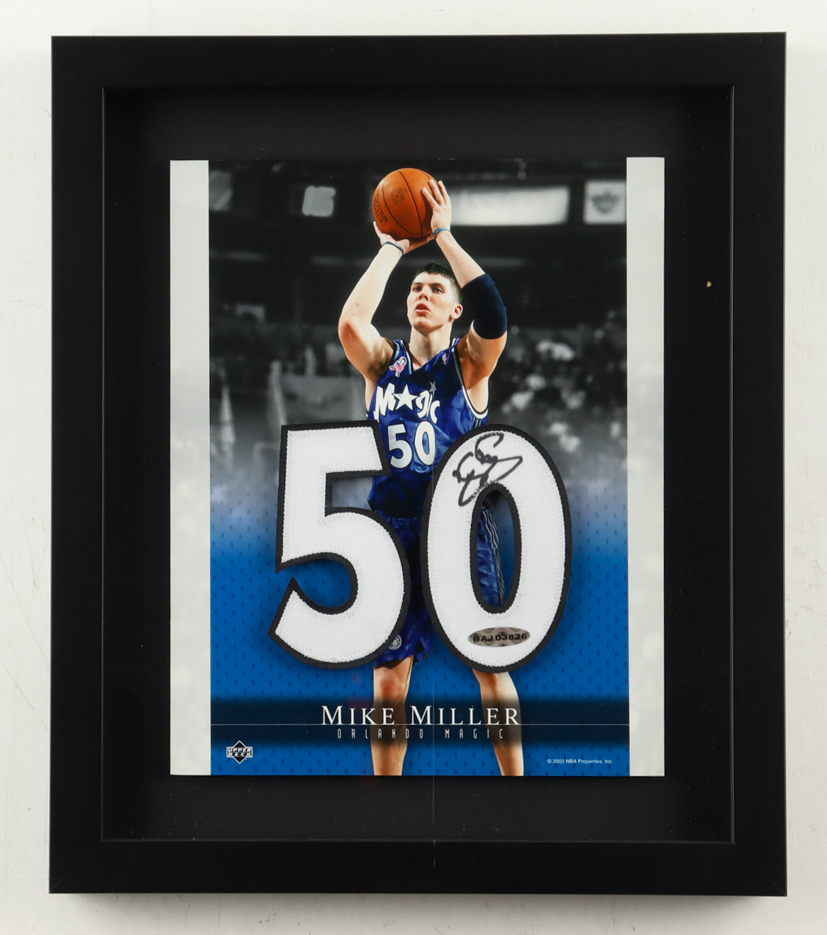 Mike Miller Signed Magic Custom Framed Jersey Number Patch Display (UDA) at PristineAuction.com Mike Miller Signed Magic Custom Framed Jersey Number Patch Display (UDA) at PristineAuction.com