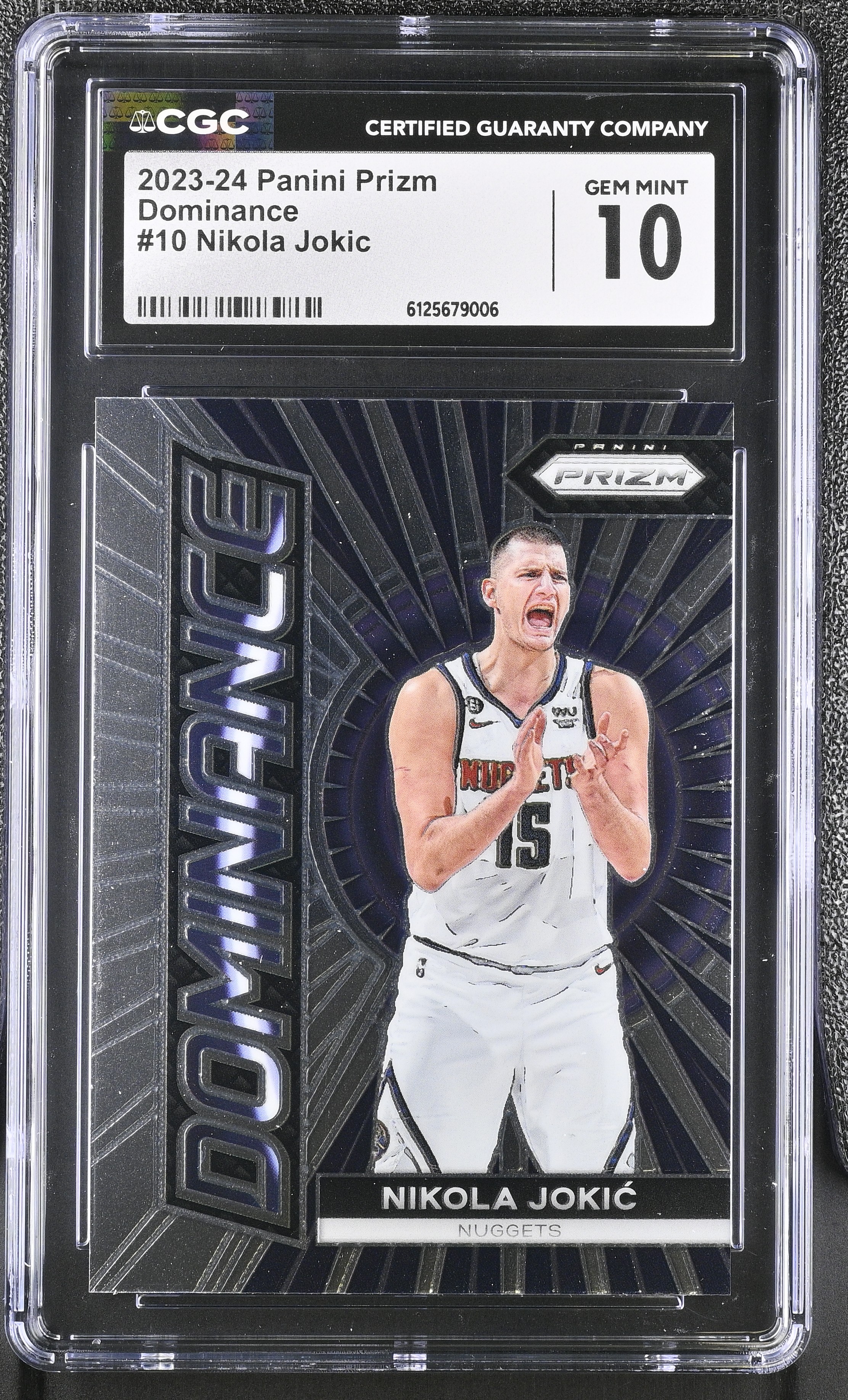 Nikola Jokic 2023-24 Panini Prizm Dominance #10 (CGC 10) at PristineAuction.com Nikola Jokic 2023-24 Panini Prizm Dominance #10 (CGC 10) at PristineAuction.com