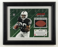 Jerry Rice LE Raiders Custom Framed Photo Display with Game-Used Football Piece (UDA) at PristineAuction.com