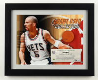 Jason Kidd LE Nets Custom Framed Photo Display with Game-Used Basketball Piece (UDA) at PristineAuction.com