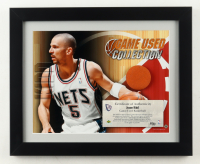 Jason Kidd LE Nets Custom Framed Photo Display with Game-Used Basketball Piece (UDA) at PristineAuction.com