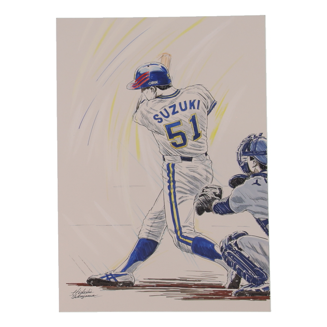 "Ichiro Suzuki" 18x24 Original Mixed Media by Hideshi Yokoyama at PristineAuction.com "Ichiro Suzuki" 18x24 Original Mixed Media by Hideshi Yokoyama at PristineAuction.com