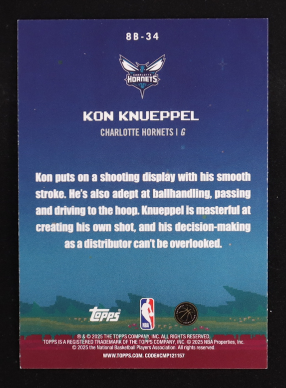 Kon Knueppel 2025-26 Topps 8-Bit Ballers #8B34 RC at PristineAuction.com Kon Knueppel 2025-26 Topps 8-Bit Ballers #8B34 RC at PristineAuction.com