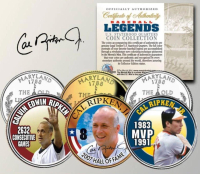 Cal Ripken Jr. Set of (3) Maryland State Quarter Coins at PristineAuction.com