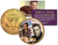 Elvis Presley 24K Gold Plated JFK Half Dollar Coin at PristineAuction.com