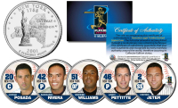 Yankees "Fab Five" Set of (5) New York Colorized Quarters at PristineAuction.com