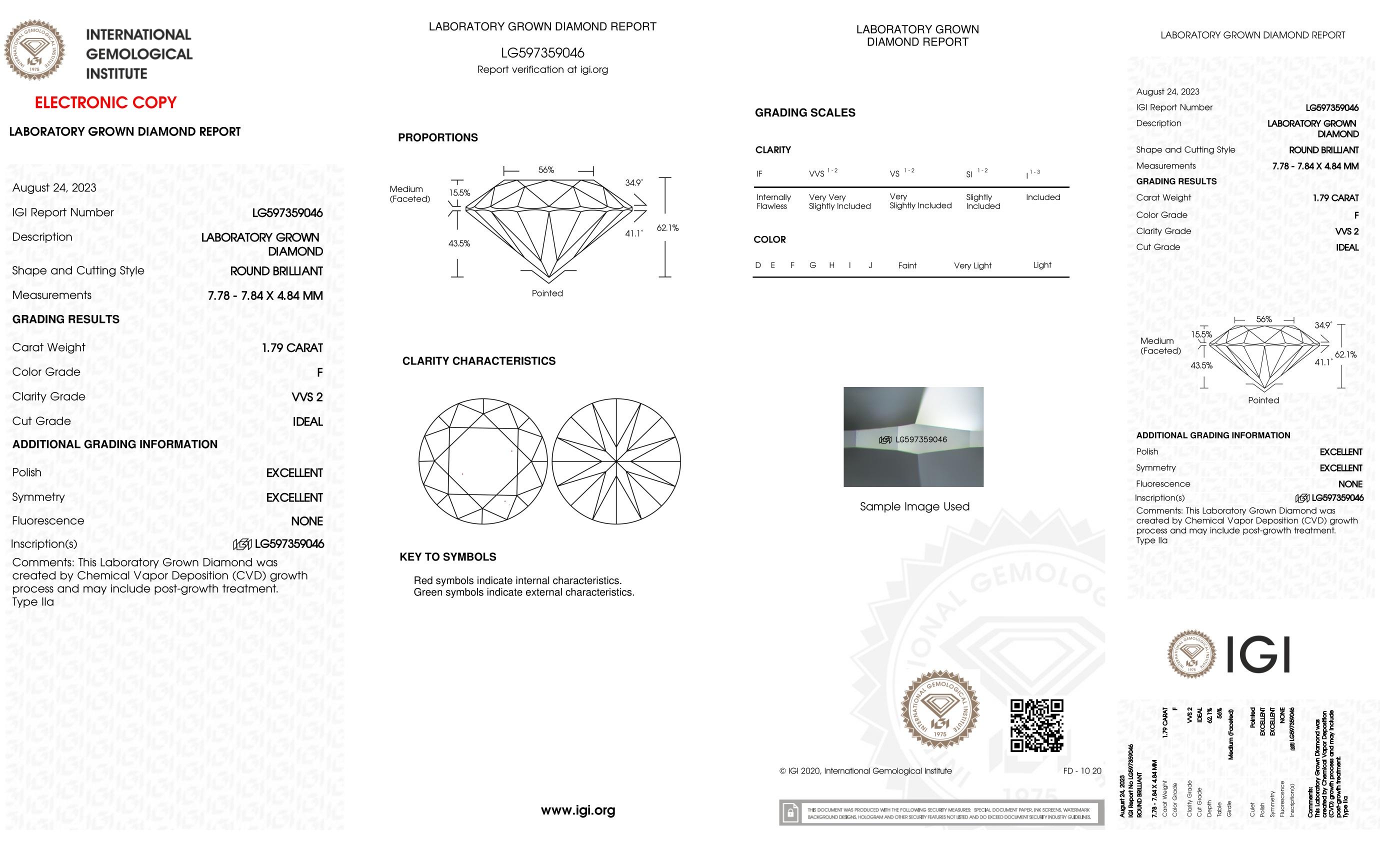 3.57 Carats Lab Grown Diamond Stud Earrings F, VVS2 | $6,000 Estimated Retail Value (UGL & IGI Certs) | Round Ideal Cut| Brand New at PristineAuction.com 3.57 Carats Lab Grown Diamond Stud Earrings F, VVS2 | $6,000 Estimated Retail Value (UGL & IGI Certs) | Round Ideal Cut| Brand New at PristineAuction.com