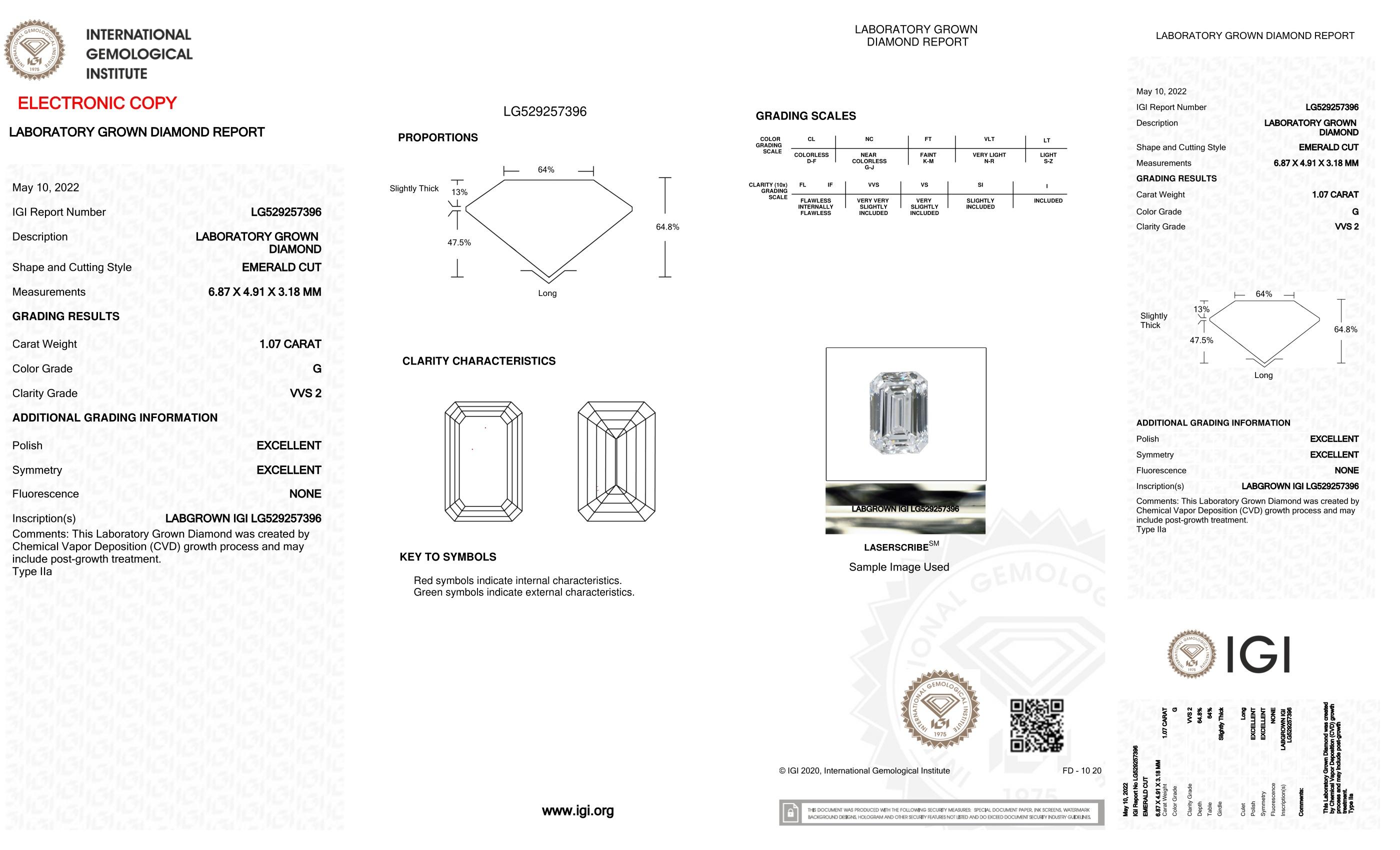 2.14 Carats Lab Grown Diamond Stud Earrings G, VVS2 | $3,700 Estimated Retail Value (UGL & IGI Certs) | Emerald Cut| Brand New at PristineAuction.com 2.14 Carats Lab Grown Diamond Stud Earrings G, VVS2 | $3,700 Estimated Retail Value (UGL & IGI Certs) | Emerald Cut| Brand New at PristineAuction.com