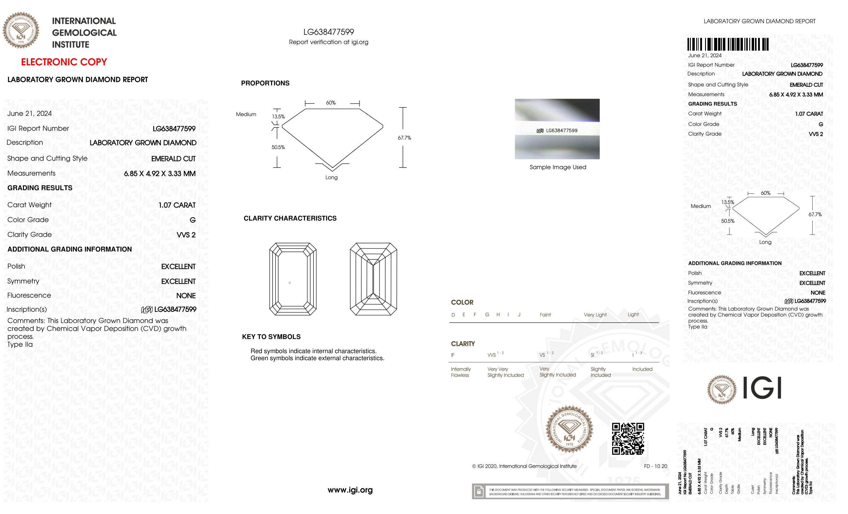 2.14 Carats Lab Grown Diamond Stud Earrings G, VVS2 | $3,700 Estimated Retail Value (UGL & IGI Certs) | Emerald Cut| Brand New at PristineAuction.com 2.14 Carats Lab Grown Diamond Stud Earrings G, VVS2 | $3,700 Estimated Retail Value (UGL & IGI Certs) | Emerald Cut| Brand New at PristineAuction.com