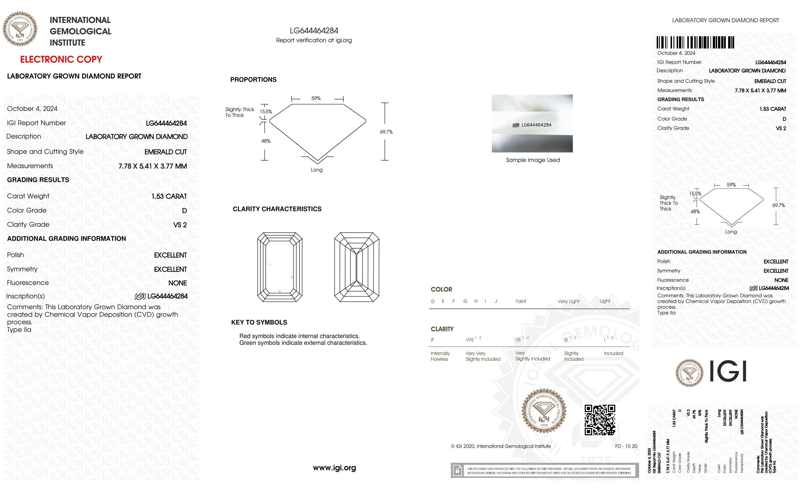 3.06 Carats Lab Grown Diamond Stud Earrings D, VS2 | $5,200 Estimated Retail Value (UGL & IGI Certs) | Emerald Cut| Brand New at PristineAuction.com 3.06 Carats Lab Grown Diamond Stud Earrings D, VS2 | $5,200 Estimated Retail Value (UGL & IGI Certs) | Emerald Cut| Brand New at PristineAuction.com
