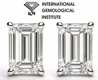3.06 Carats Lab Grown Diamond Stud Earrings D, VS2 | $5,200 Estimated Retail Value (UGL & IGI Certs) | Emerald Cut| Brand New at PristineAuction.com