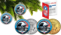 Panthers Set of (2) Christmas Tree Ornaments JFK Half Dollar Coins at PristineAuction.com