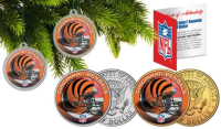 Bengals Set of (2) Christmas Tree Ornaments JFK Half Dollar Coins at PristineAuction.com