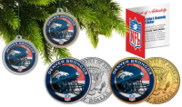 Broncos Set of (2) Christmas Tree Ornaments JFK Half Dollar Coins at PristineAuction.com
