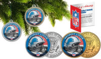 Lions Set of (2) Christmas Tree Ornaments JFK Half Dollar Coins at PristineAuction.com