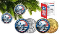 Colts Set of (2) Christmas Tree Ornaments JFK Half Dollar Coins at PristineAuction.com