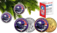 Vikings Set of (2) Christmas Tree Ornaments JFK Half Dollar Coins at PristineAuction.com