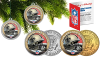 Saints Set of (2) Christmas Tree Ornaments JFK Half Dollar Coins at PristineAuction.com