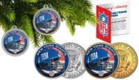 Giants Set of (2) Christmas Tree Ornaments JFK Half Dollar Coins at PristineAuction.com