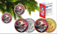49ers Set of (2) Christmas Tree Ornaments JFK Half Dollar Coins at PristineAuction.com