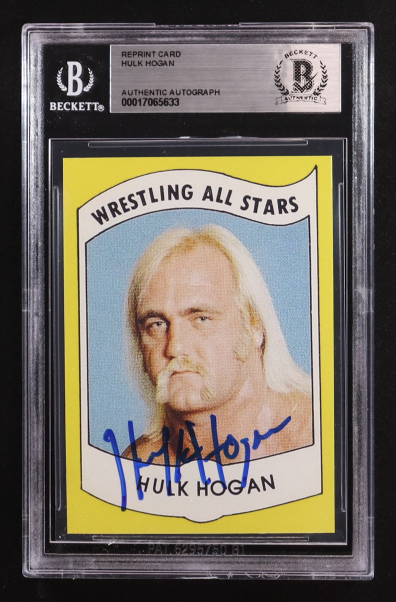 Hulk Hogan Signed Reprint Trading Card (BGS) at PristineAuction.com Hulk Hogan Signed Reprint Trading Card (BGS) at PristineAuction.com