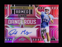 Drake Maye 2023 Leaf Metal Armed and Dangerous Prismatic Pink #ADDM1 RC #4/5 at PristineAuction.com