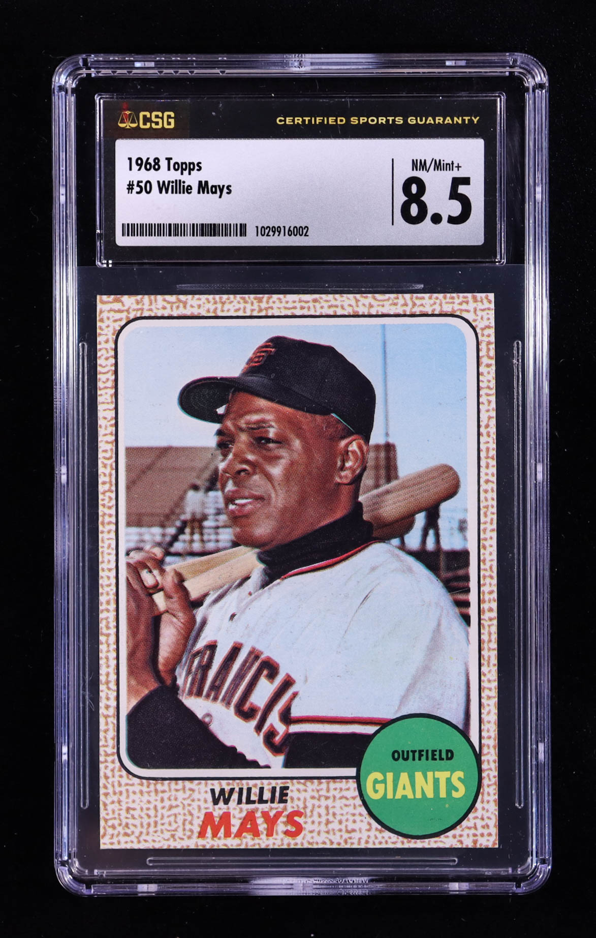 Willie Mays 1968 Topps #50 (CSG 8.5) at PristineAuction.com Willie Mays 1968 Topps #50 (CSG 8.5) at PristineAuction.com