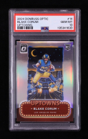 Blake Corum 2024 Donruss Optic Uptowns #14 RC (PSA 10) at PristineAuction.com