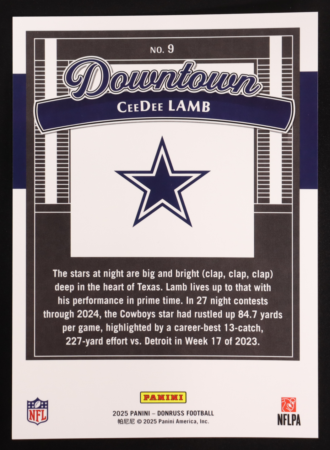 CeeDee Lamb 2025 Donruss Downtown! Oversize #9 at PristineAuction.com CeeDee Lamb 2025 Donruss Downtown! Oversize #9 at PristineAuction.com