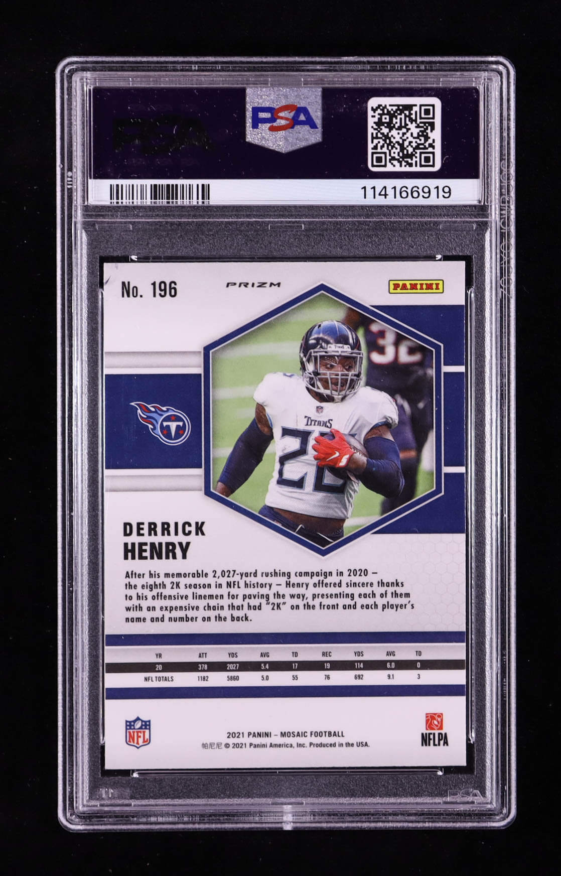 Derrick Henry 2021 Panini Mosaic Mosaic Reactive Orange #196 (PSA 10) at PristineAuction.com Derrick Henry 2021 Panini Mosaic Mosaic Reactive Orange #196 (PSA 10) at PristineAuction.com