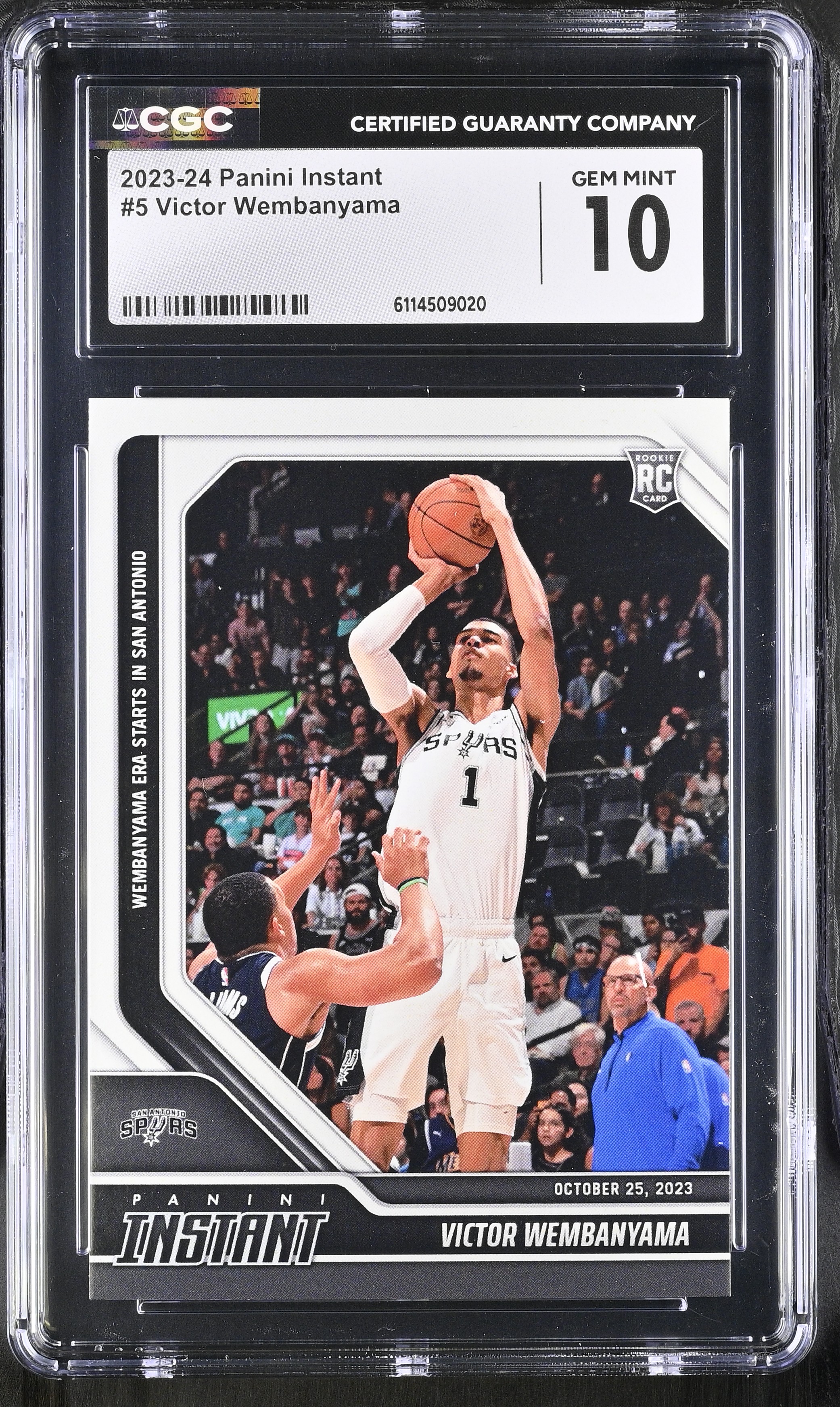 Victor Wembanyama 2023-24 Panini Instant #5 RC (CGC GEM MINT 10) at PristineAuction.com Victor Wembanyama 2023-24 Panini Instant #5 RC (CGC GEM MINT 10) at PristineAuction.com