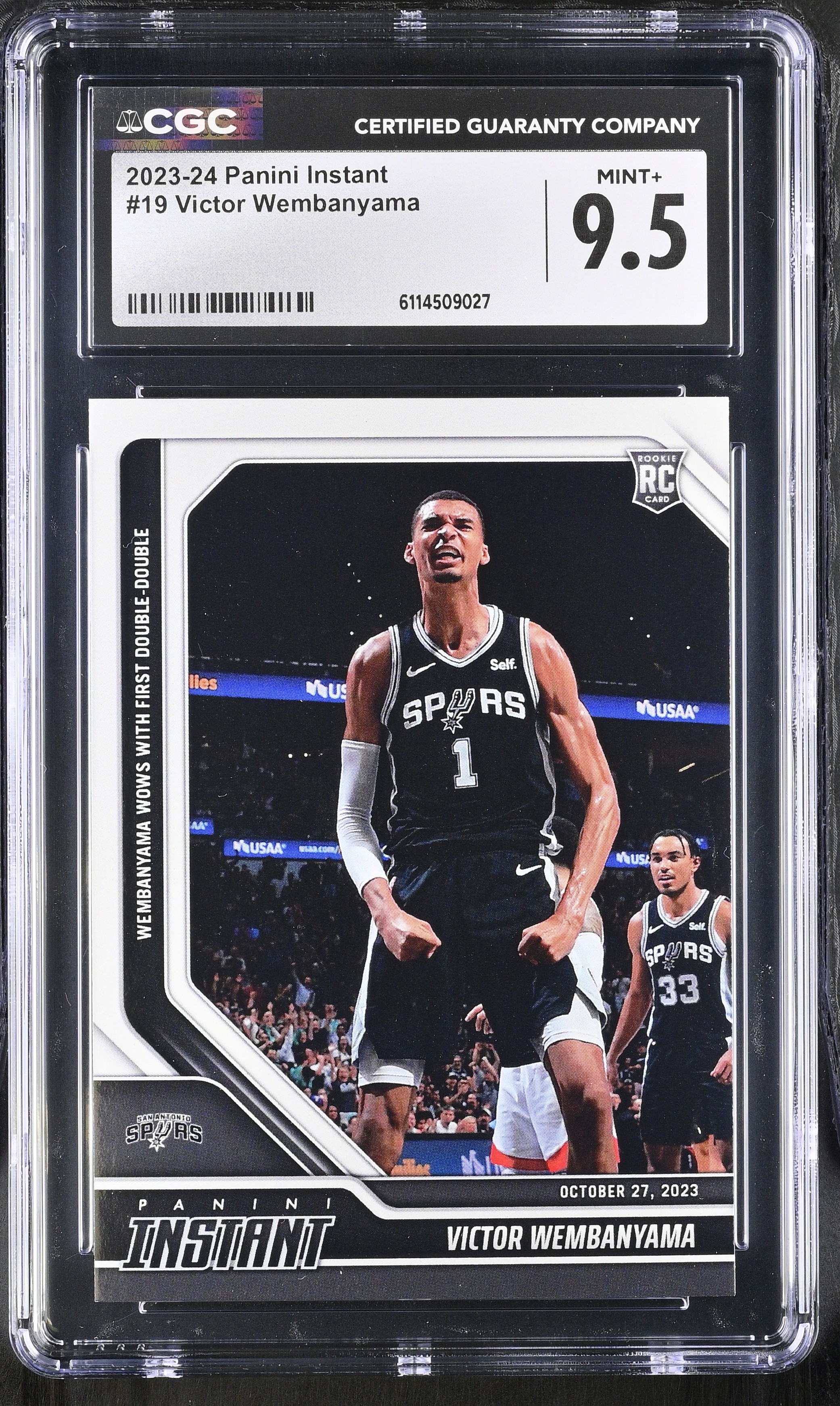 Victor Wembanyama 2023-24 Panini Instant #19 RC (CGC 9.5) at PristineAuction.com Victor Wembanyama 2023-24 Panini Instant #19 RC (CGC 9.5) at PristineAuction.com