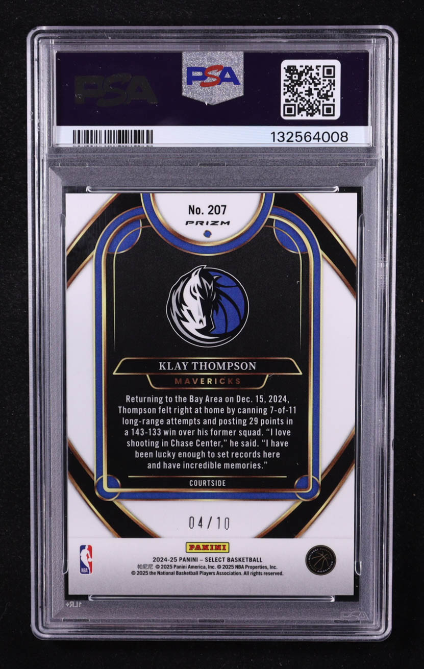 Klay Thompson 2024-25 Select Gold Wave Prizms #207 #04/10 (PSA 9) at PristineAuction.com Klay Thompson 2024-25 Select Gold Wave Prizms #207 #04/10 (PSA 9) at PristineAuction.com