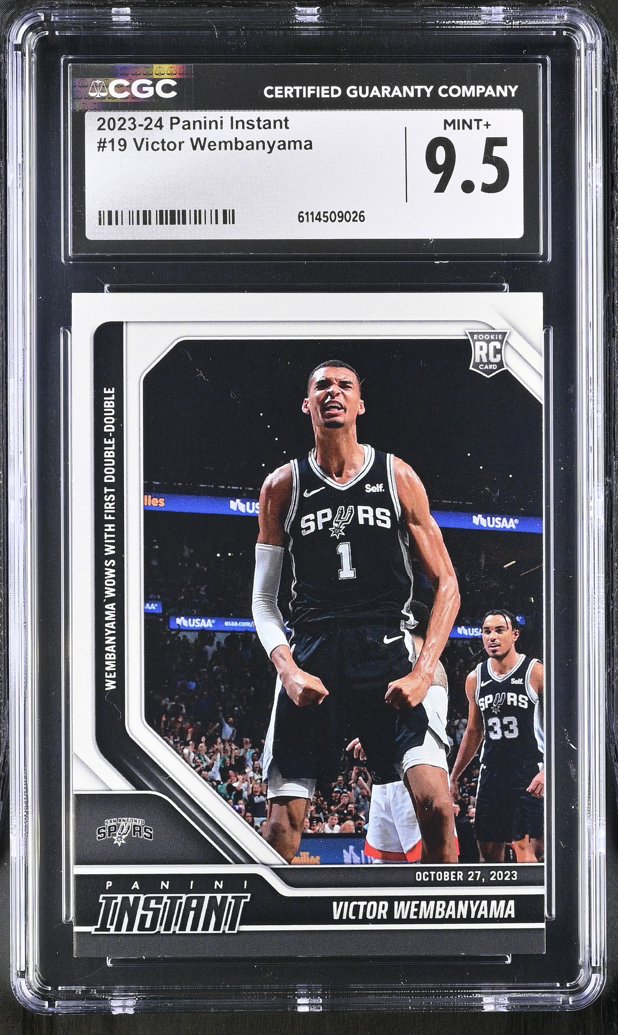 Victor Wembanyama 2023-24 Panini Instant #19 RC (CGC 9.5) at PristineAuction.com Victor Wembanyama 2023-24 Panini Instant #19 RC (CGC 9.5) at PristineAuction.com