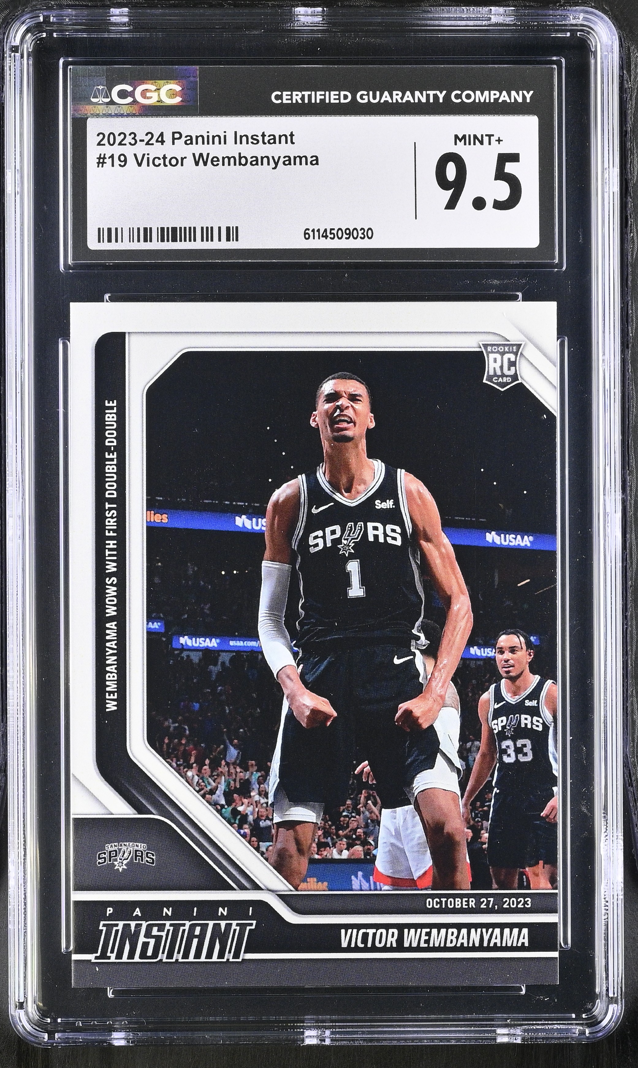 Victor Wembanyama 2023-24 Panini Instant #19 RC (CGC 9.5) at PristineAuction.com Victor Wembanyama 2023-24 Panini Instant #19 RC (CGC 9.5) at PristineAuction.com