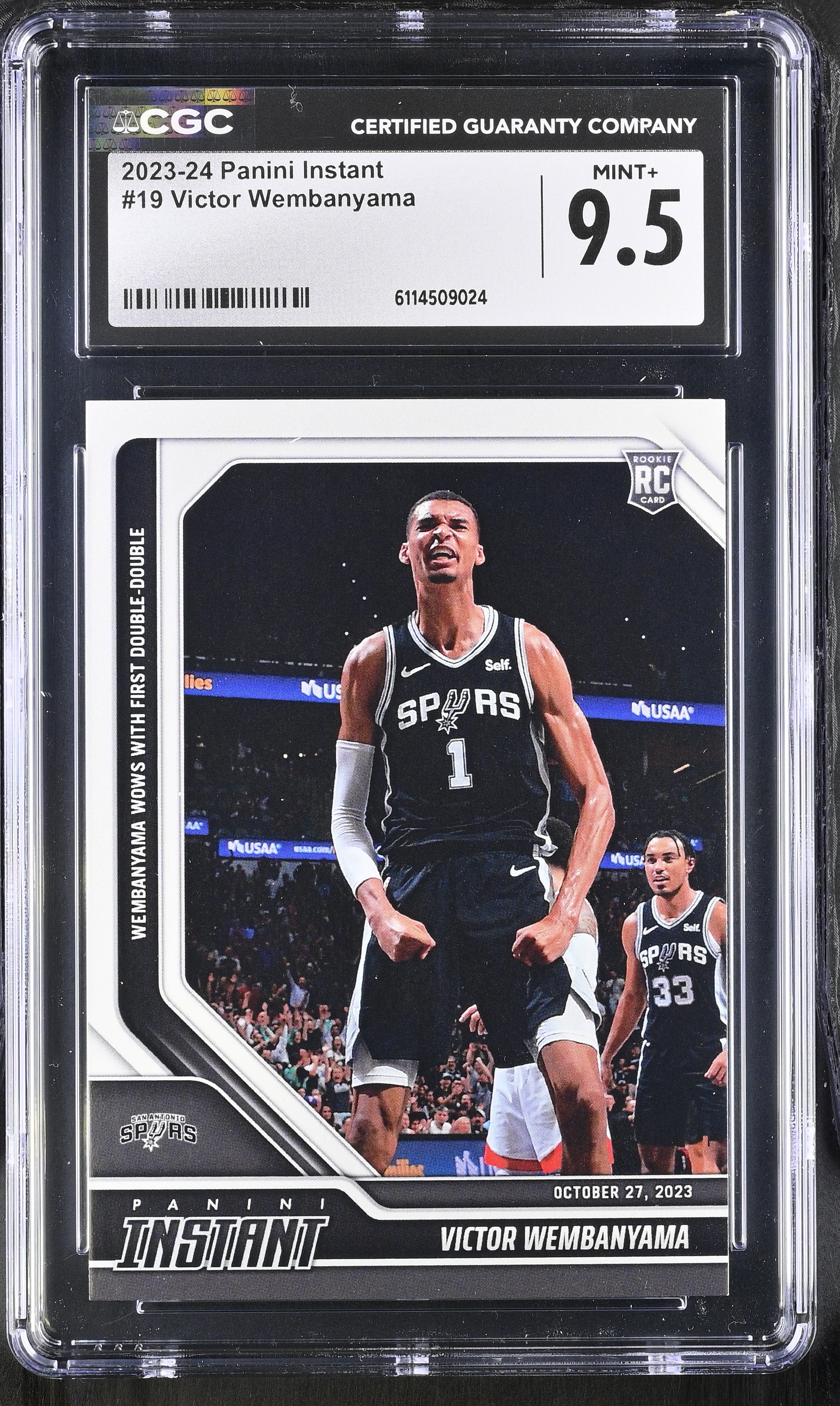 Victor Wembanyama 2023-24 Panini Instant #19 RC (CGC 9.5) at PristineAuction.com Victor Wembanyama 2023-24 Panini Instant #19 RC (CGC 9.5) at PristineAuction.com