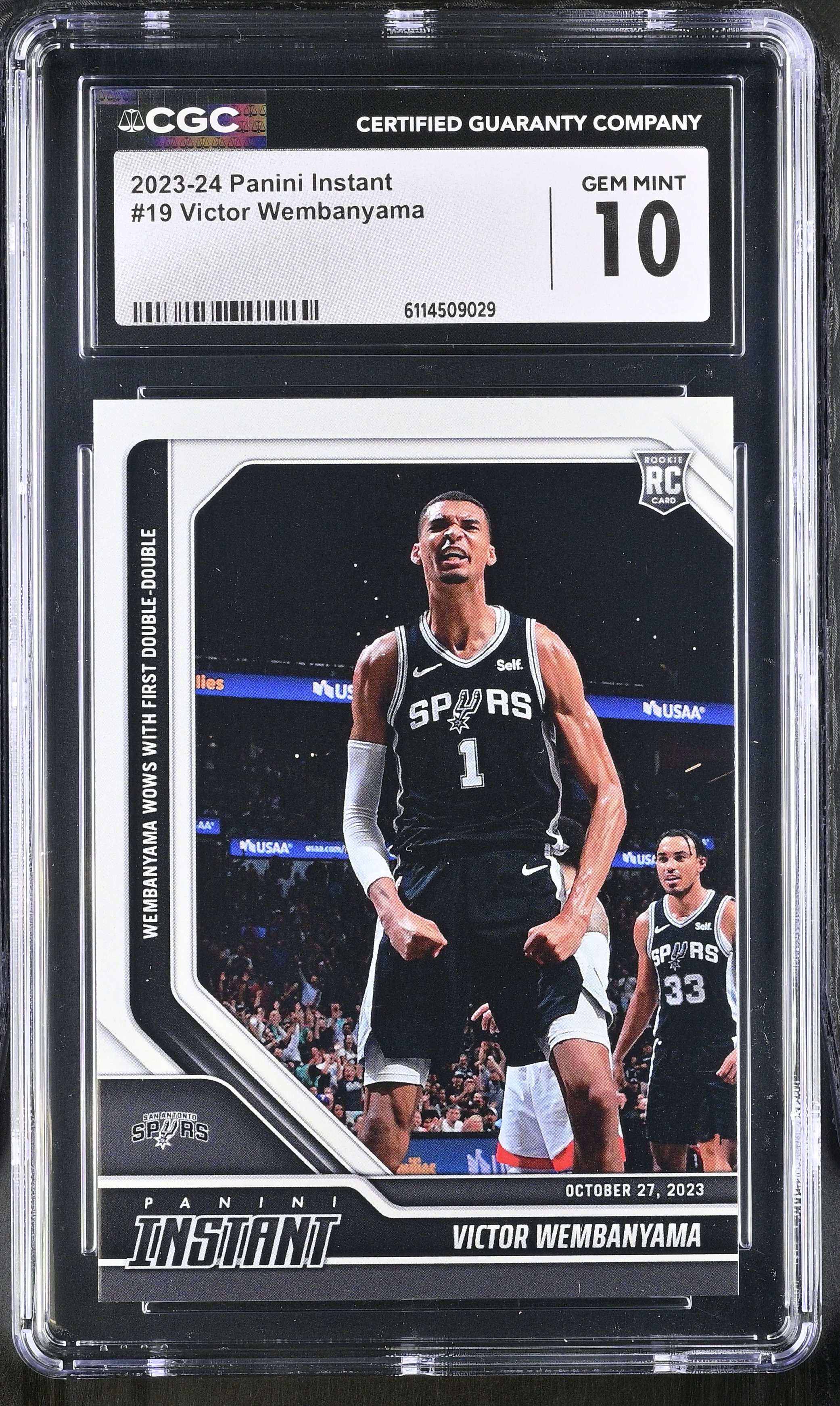 Victor Wembanyama 2023-24 Panini Instant #19 RC (CGC GEM MINT 10) at PristineAuction.com Victor Wembanyama 2023-24 Panini Instant #19 RC (CGC GEM MINT 10) at PristineAuction.com