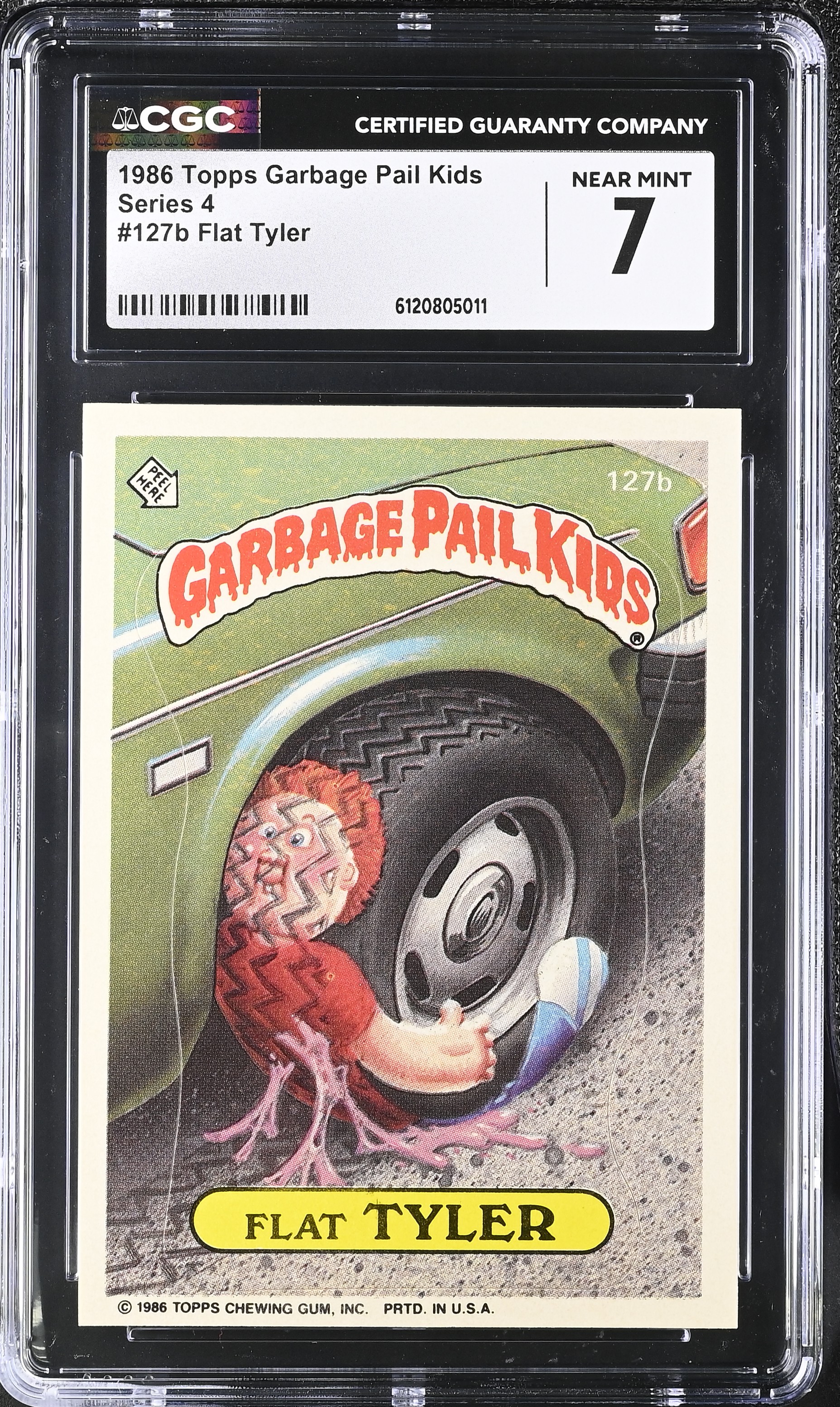 Flat Tyler 1986 Topps Garbage Pail Kids #127b (CGC 7) at PristineAuction.com Flat Tyler 1986 Topps Garbage Pail Kids #127b (CGC 7) at PristineAuction.com