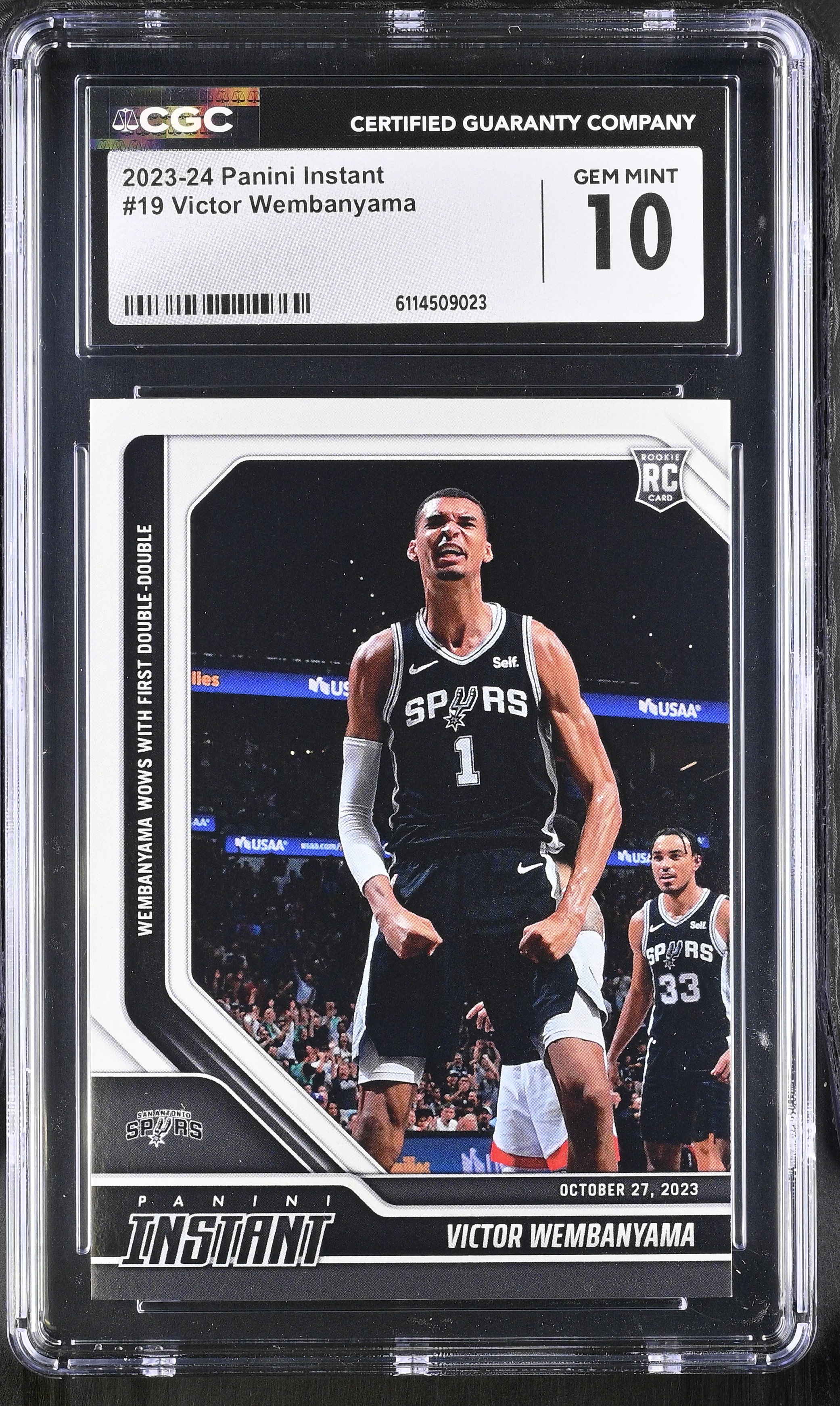 Victor Wembanyama 2023-24 Panini Instant #19 RC (CGC GEM MINT 10) at PristineAuction.com Victor Wembanyama 2023-24 Panini Instant #19 RC (CGC GEM MINT 10) at PristineAuction.com