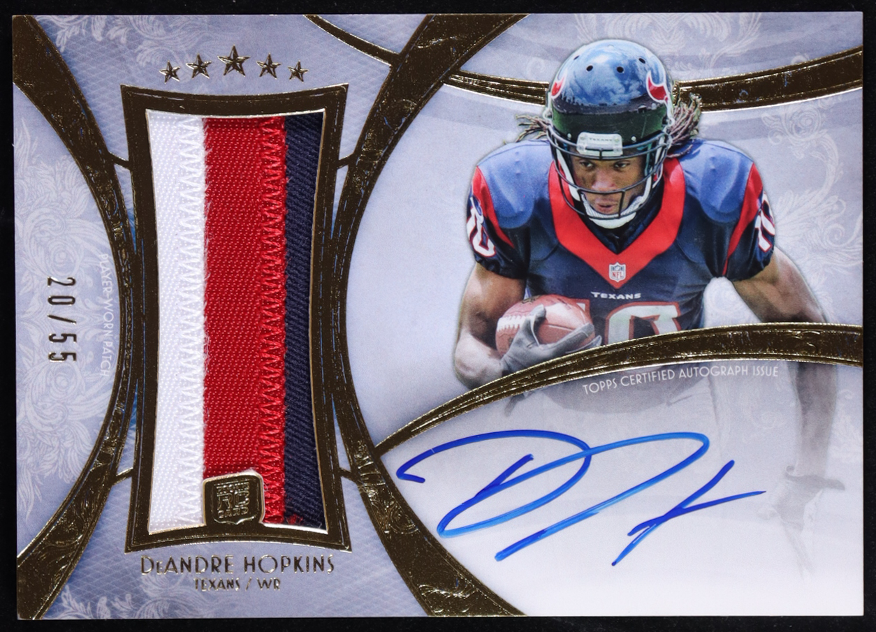 DeAndre Hopkins 2013 Topps Five Star Rookie Autographed Patch Gold #105 JSY AU RC #20/55 at PristineAuction.com DeAndre Hopkins 2013 Topps Five Star Rookie Autographed Patch Gold #105 JSY AU RC #20/55 at PristineAuction.com