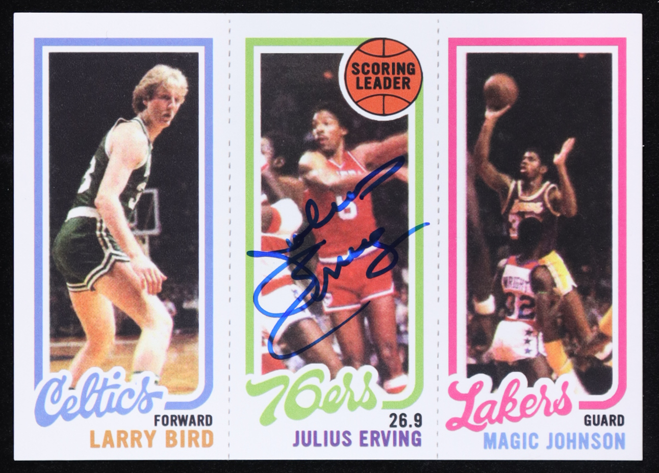 Larry Bird / Julius Erving / Magic Johnson 1980 Topps #34 / 139 / 174 RC at PristineAuction.com Larry Bird / Julius Erving / Magic Johnson 1980 Topps #34 / 139 / 174 RC at PristineAuction.com