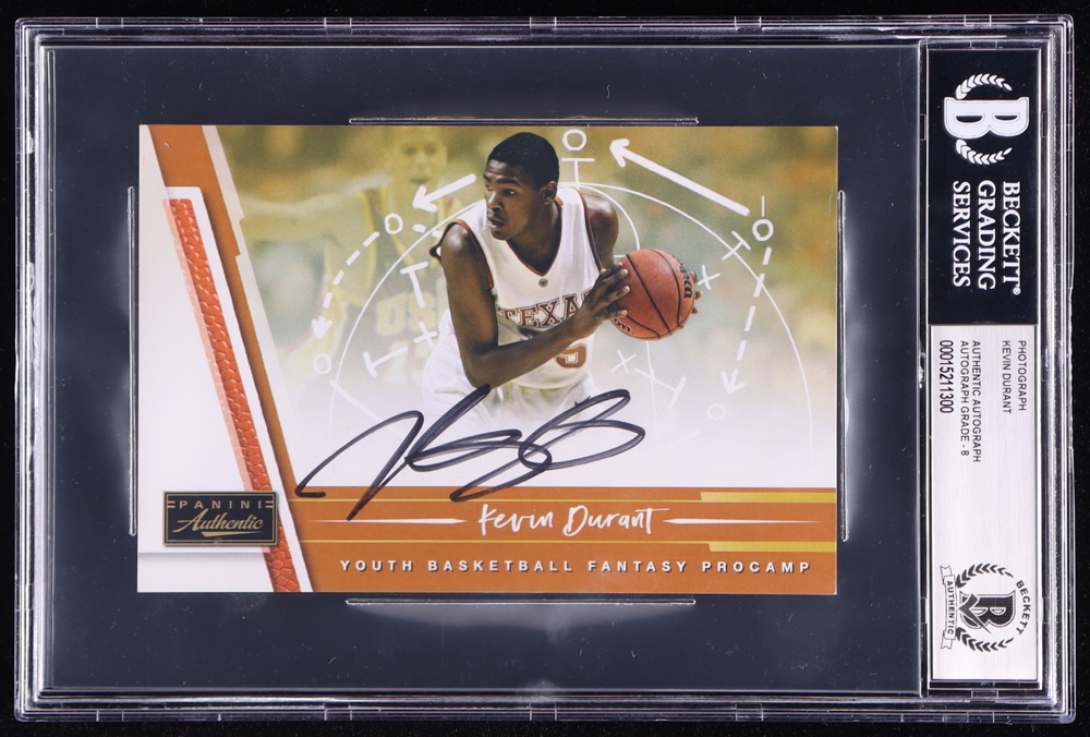 Kevin Durant Signed Texas Longhorns 4x6 Photo (BGS | Autograph Grade 8) at PristineAuction.com Kevin Durant Signed Texas Longhorns 4x6 Photo (BGS | Autograph Grade 8) at PristineAuction.com