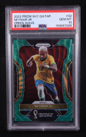 Neymar Jr 2022 Panini Prizm World Cup Prizms Green Wave #32 (PSA 10) at PristineAuction.com