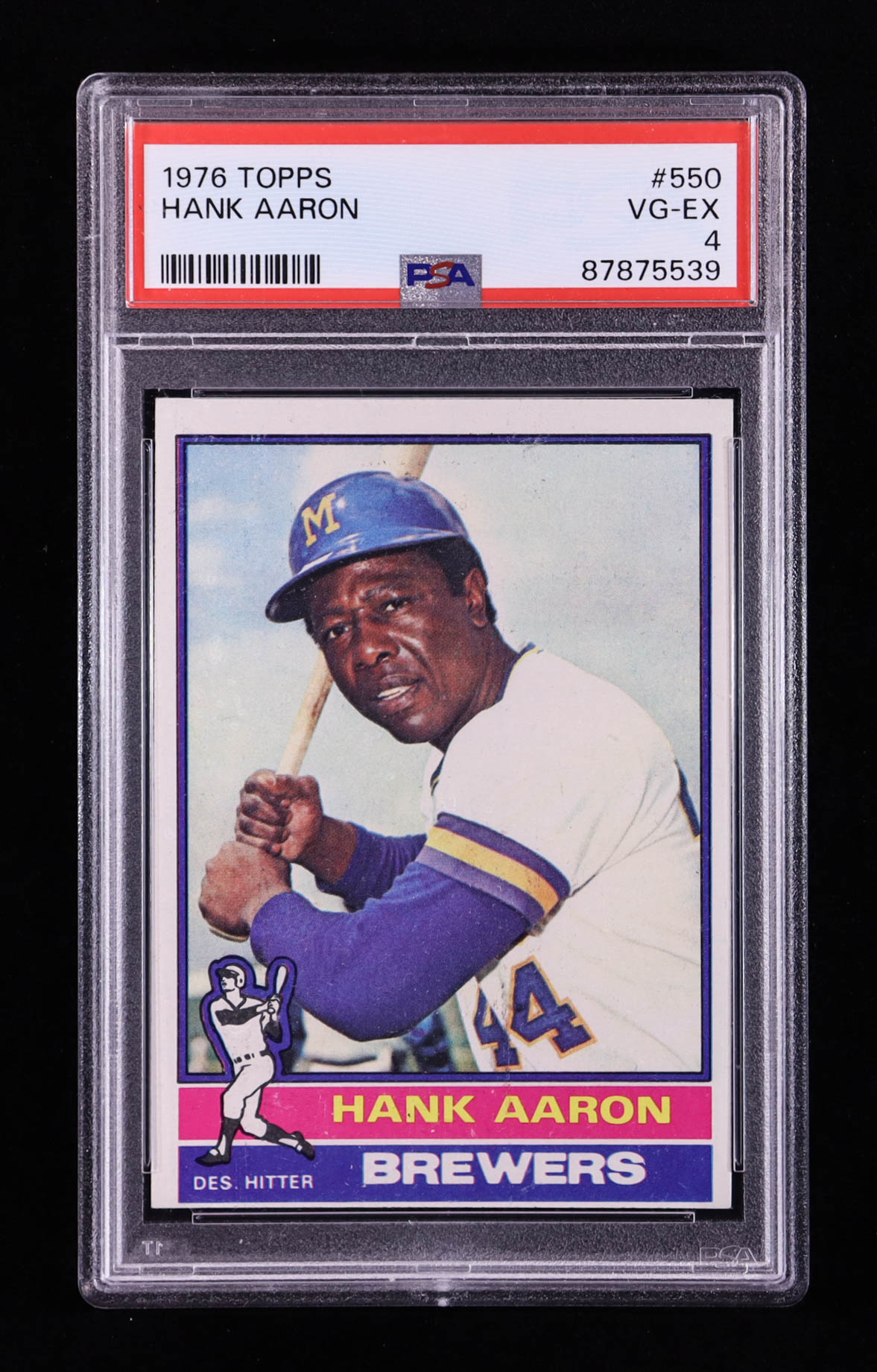 Hank Aaron 1976 Topps #550 (PSA 4) at PristineAuction.com Hank Aaron 1976 Topps #550 (PSA 4) at PristineAuction.com