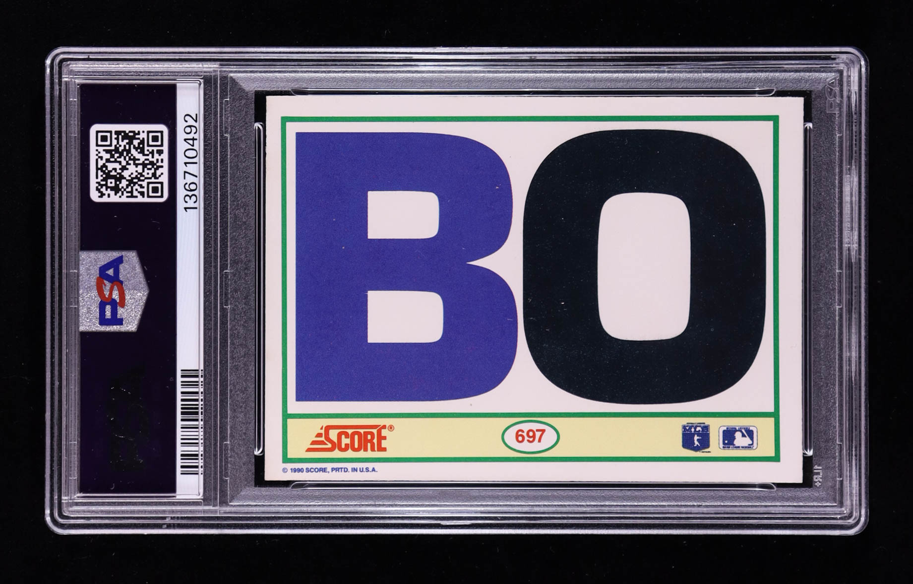 Bo Jackson 1990 Score #697 FB/BB (PSA 8) at PristineAuction.com Bo Jackson 1990 Score #697 FB/BB (PSA 8) at PristineAuction.com