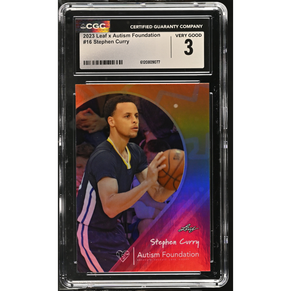 Stephen Curry 2023 Leaf X Autism Foundation #16 #0023/1000 (CGC 3) at PristineAuction.com
