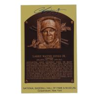 Chipper Jones Signed Hall of Fame Plaque Postcard (PSA) at PristineAuction.com